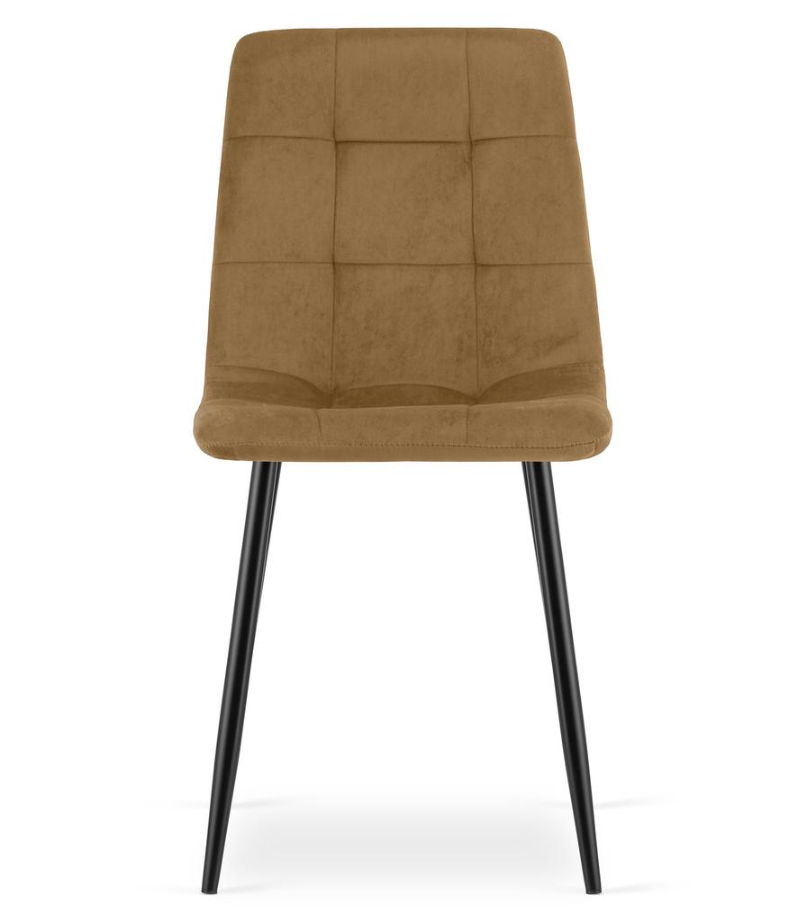 KARA Chair - Brown Velvet / Black Legs X 4