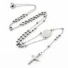 1pcs High Sense of Gold Fashion Stainless Steel Sweater Cross Beads Necklace Retro Pendant Light Luxury Niche Accessories