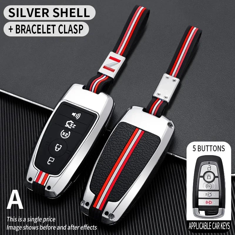 2/3/4/5Bt Metal Car Key Cover Fob Case Shell For Ford Edge Fusion Mustang Explorer F150 F250 F350 Ecosport Mondeo Mustang Ranger