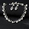 Kobiety Panna Młoda Faux Pearl Rhinestone Naszyjnik Stadniny Kolczyki Bransoletka Zestaw Biżuterii