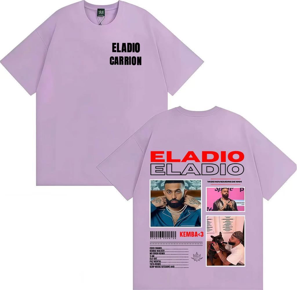 Rapper Eladio Carrion New Album Cover Print Harajuku Short Sleeve T Shirt Hipster Mens Tee Shirt Oversized Casual Tops Fans Gift