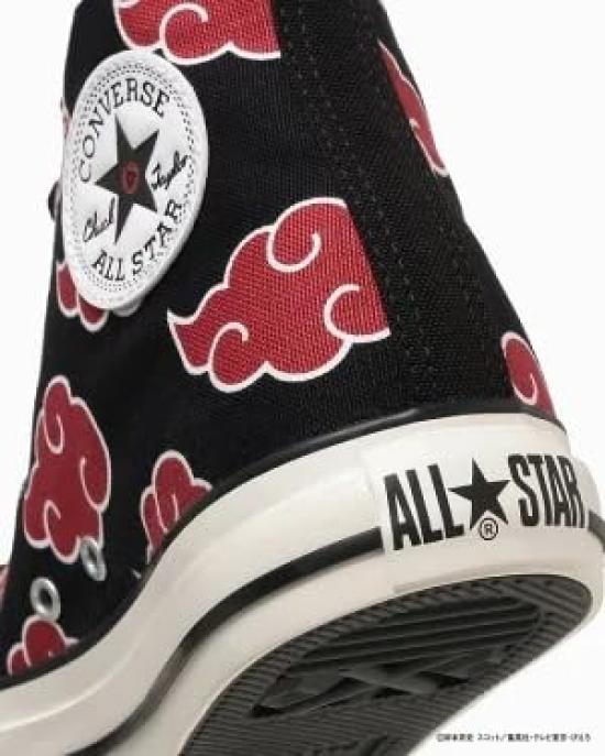 CONVERSE All Star HI Naruto Shippuden Itachi Uchiha Akatsuki Design High Cut Sneakers 24.5cm Canvas Shoes Unisex
