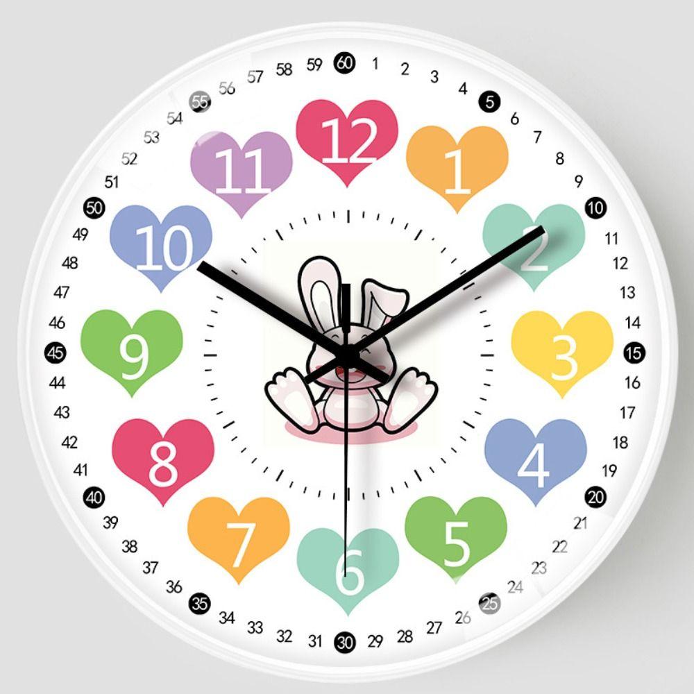 Silent Wall Clock Modern Electronic Color Clock Non-ticking Learning Clock  Children's Room