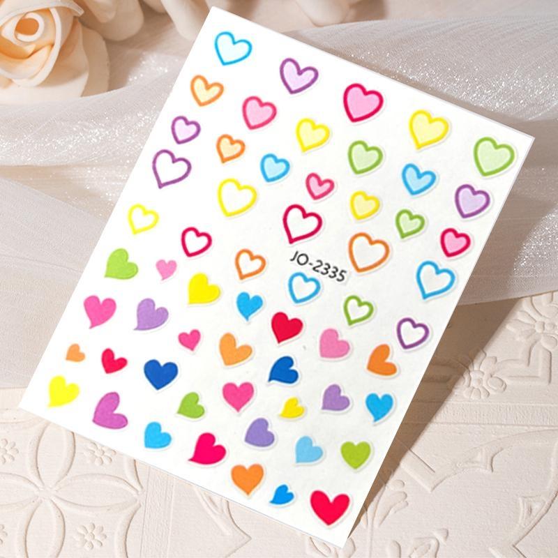 3pcs 3D Nail Art Stickers Colours Stickers for Nail Art Decoration