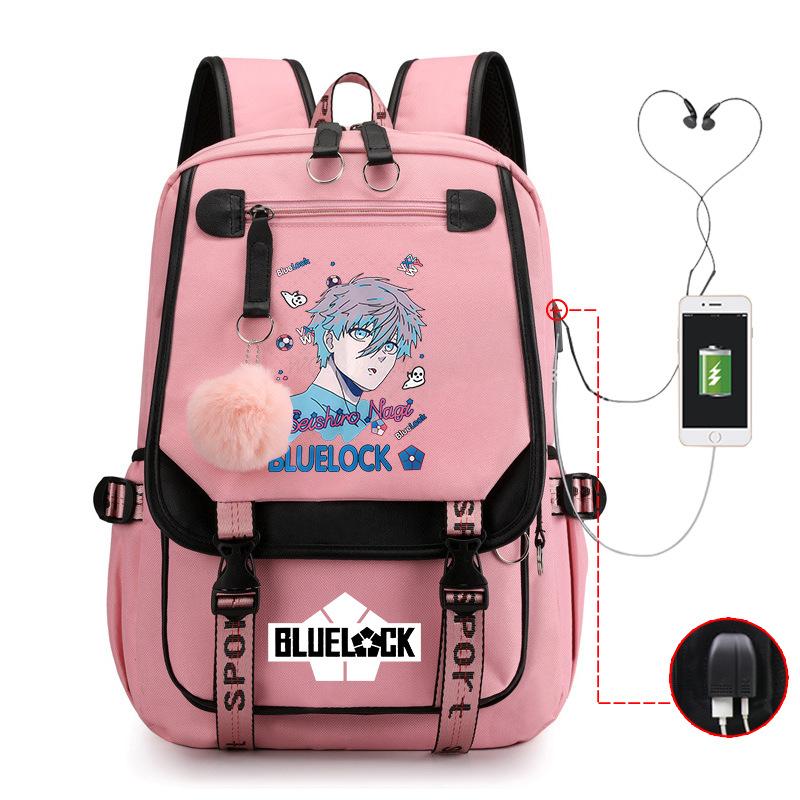Anime Peripheral Teen Trend Backpack Multifunctional Usb Casual Student School Bag
