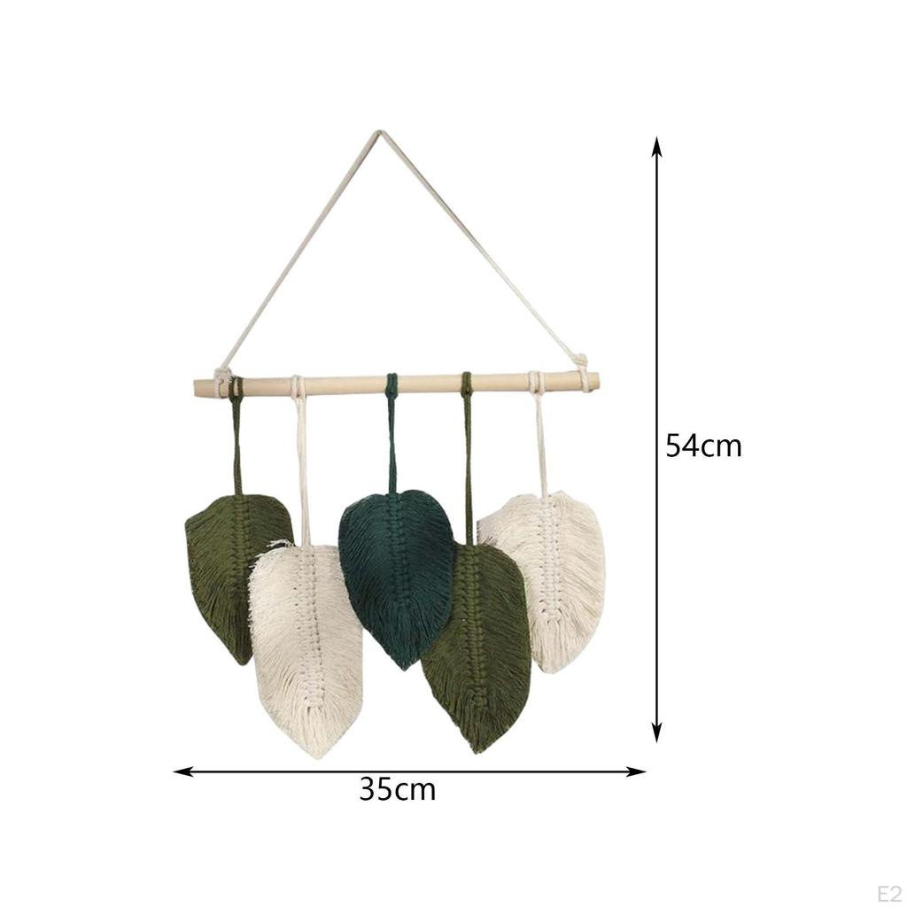 Leaves Macrame Wall Hanging Tapestry, Art Decoration, Minimalist Woven Tapestry Boho Decor
