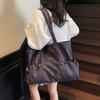 Large Capacity Canvas Tote Bag Women's 2025 Summer New Pleated Handbag Casual Fashion Foreign Style Underarm Shoulder