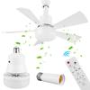 Ceiling Fan with Light Ceiling Fan Light Remote Control LED Light Fan 3 Light Colors Timing Wireless Fan for Living Room Bedroom