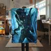 1PC Alien Print Flannel Blanket, High Quality All Seasons, Home Decor, Warmth and Comfort, Perfect for Christmas Gifts