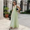 2026 New Women Summer Cotton Long Dress Sleeveless Sexy V-Neck Boho Maxi Dress Loose Style Long Dress Clothes