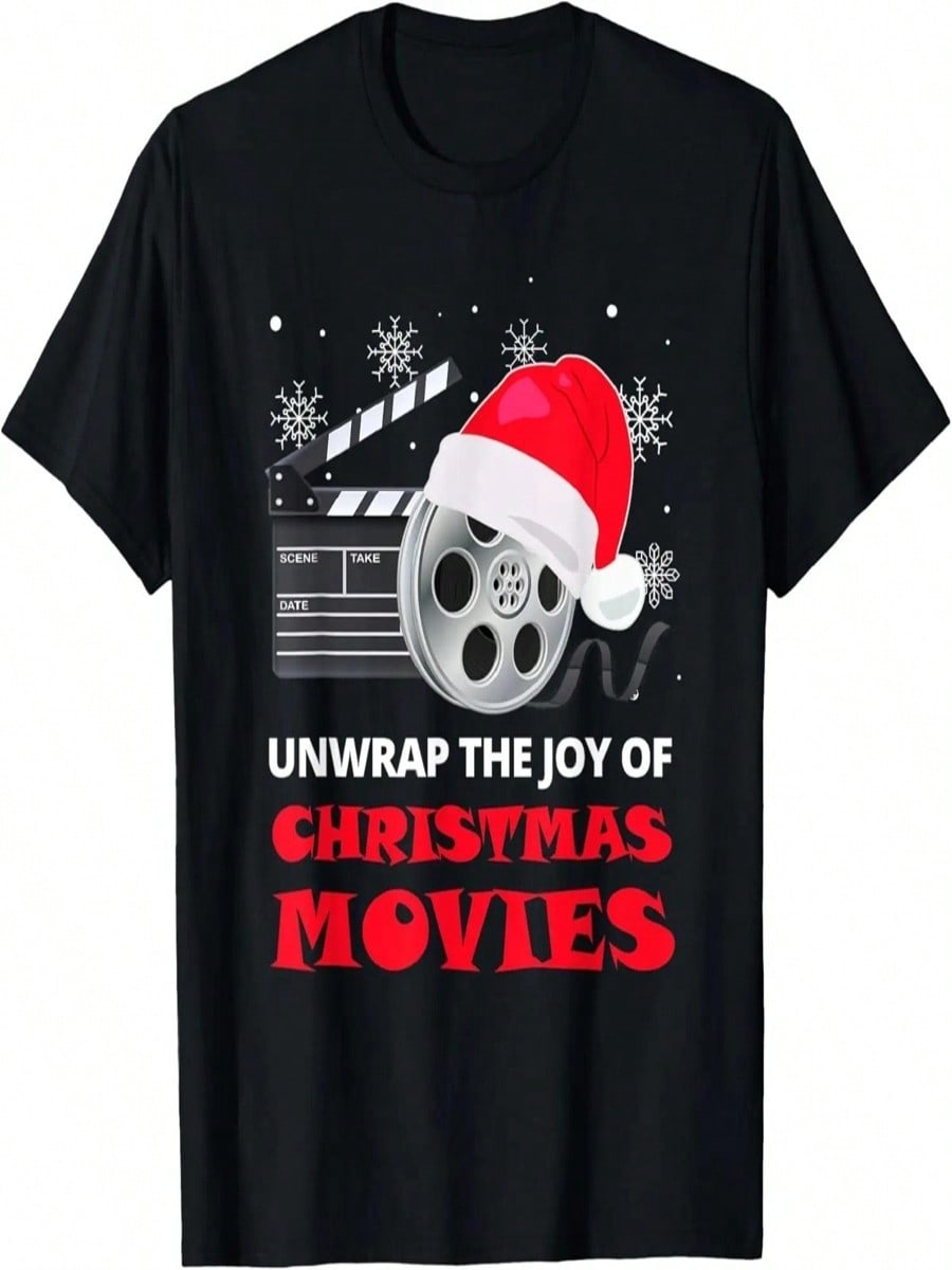 Unwrap The Joy Of Christmas Movies T-Shirt S разноцветный
