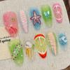 10pcs Hand Painted Gel Press Nails Beautiful Luxury Customized Design Handmade Press On Nails