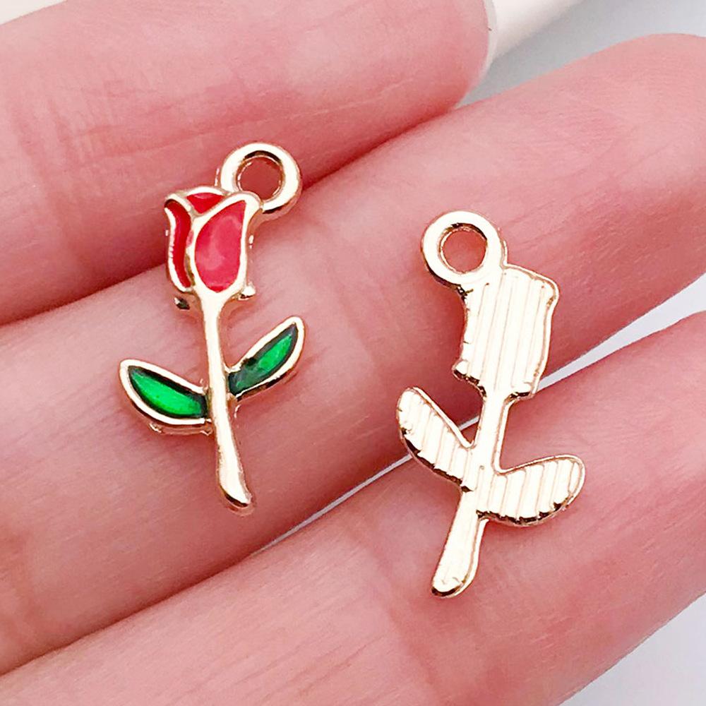 Red And Love Heart Peach Jewellery Accessories Diy Bracelet Keychain Necklace Pendant Alloy Oil Drop