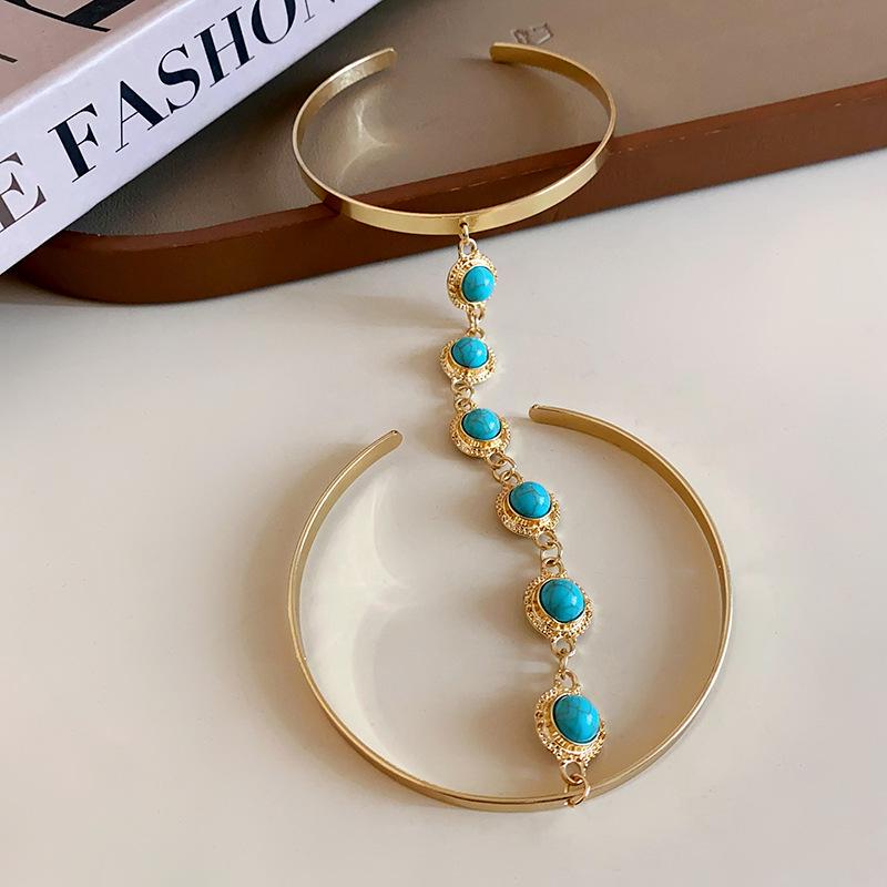 

Европейский и американский высококлассный металлический браслет-манжета с узором - Модный браслет в холодном стиле