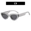 New fashionable versatile inverted triangular small frame cat eye sunglasses men's high-end fashion street photo UV-proof sunglasses