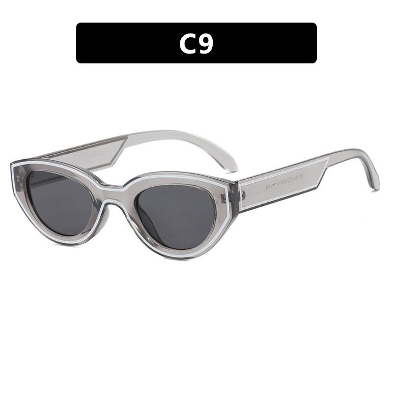 New fashionable versatile inverted triangular small frame cat eye sunglasses men's high-end fashion street photo UV-proof sunglasses