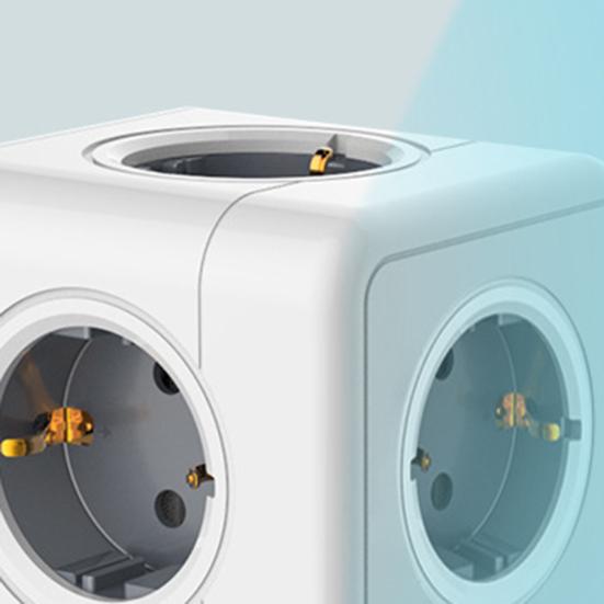 Compact Socket Cube 5 Sockets Wireless Power Strip with Child Safety Short Circuit Overcurrent Fault Current Protection Portable Socket Strip