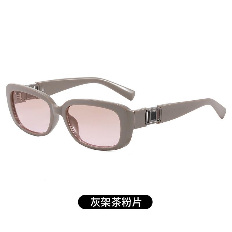 

Ретро Солнцезащитные очки с маленькой круглой оправой Женские Высококлассные Модные Желейные Солнцезащитные очки Квадратные Маленькая Пряжка Металлические Очки 66-18-150