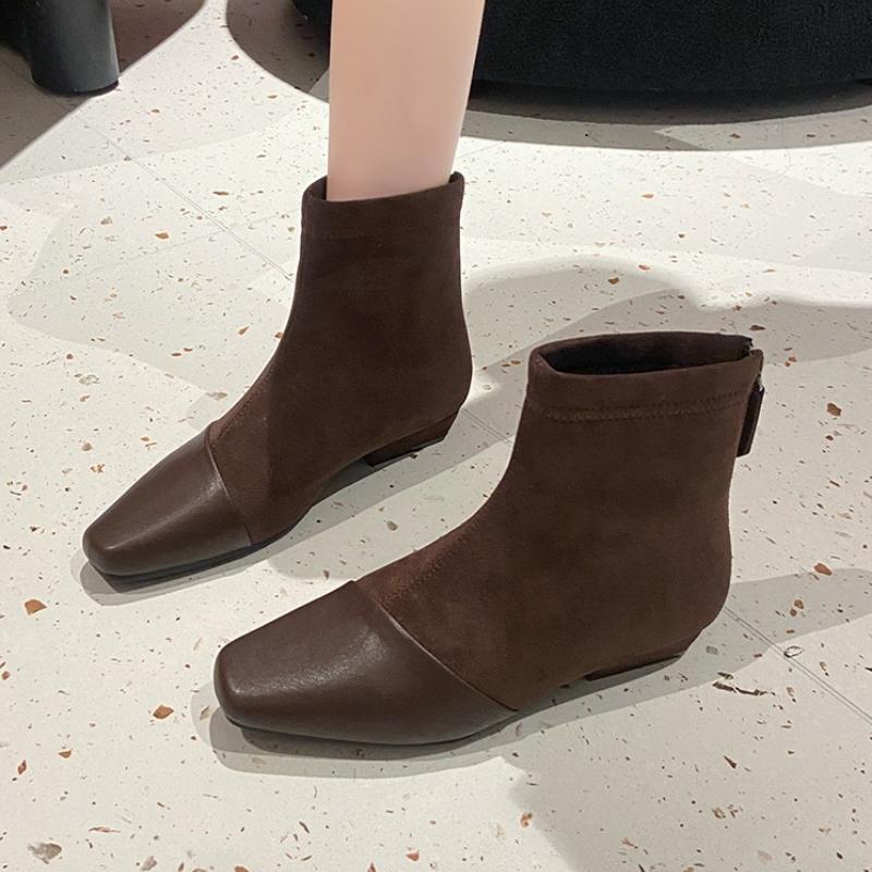 Fashion Women Ankle Boots Suede Heeled Shoes 2025 Elegant New Winter Chunky Snow Chelsea Fashion Boots Dress Party Woman Botas Mujer