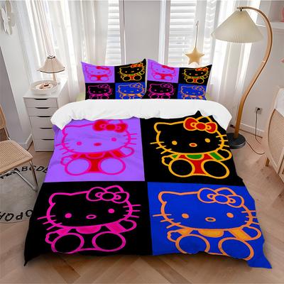 3pcs Hello Kitty Duvet Cover Set - Soft & Breathable Bedding, Includes 1 Duvet Cover and 1/2 Pillowcases (No Insert) Yy251107175