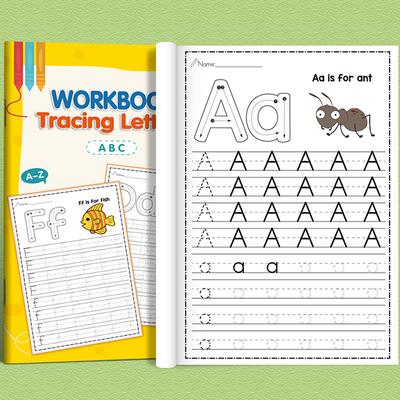 26 Alphabet Practicing Uppercase And Lowercase Letters English Coloring Book Pen Control Training Handwriting Practice Book