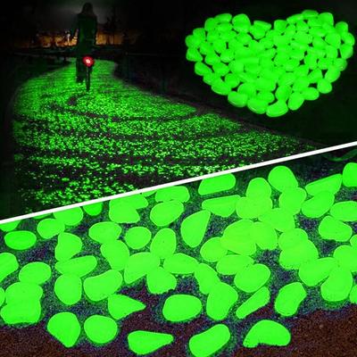 300Pcs Glow Rocks In The Dark Pebbles Luminous Stones DIY Decorative Gravel for Fish Tank Aquarium Yard Natural Crystals