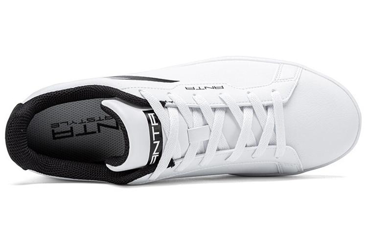 Men's Sneakers Anta Synthetic Leather Slip Resistant Abrasion Resistant Low top Skateboard Shoes Men's White