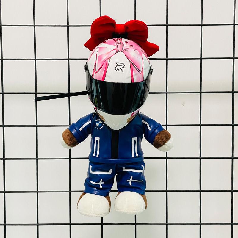FiK Bow-tied Helmet, Pink Female Motorcycle Doll Helmet, Toy Model, Pet Motorcycle