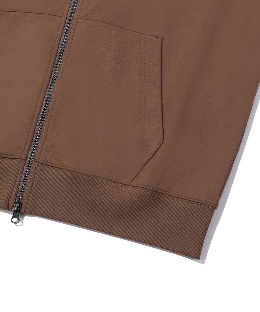 Beentrill Script Two-Way Zip-Up Hoodie (Camel)
