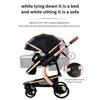 3-in-1 Baby Stroller Combined Car Seat Bassinet Trio Reversible PU Leather Puncture-Proof Wheels Handle.Black