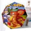 1pc Tom and Jerry Automatic Folding Umbrella - Compact 8-Rib Design, Durable Plastic & Iron1472L