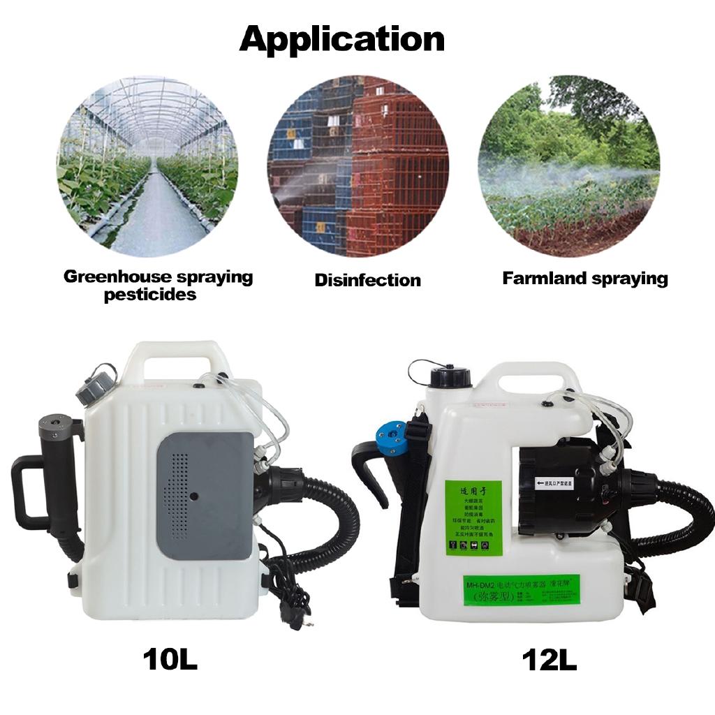 Electric Backpack ULV Sprayer Ultra Capacity Disinfection Machine 1400W Fogger Spray Machine for Hospitals Home Sprayer 10L/12L