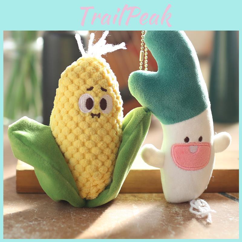 Whimsical Colorful And Plush Onion And Corn Keychains Soft Toy Hangings For Bags
