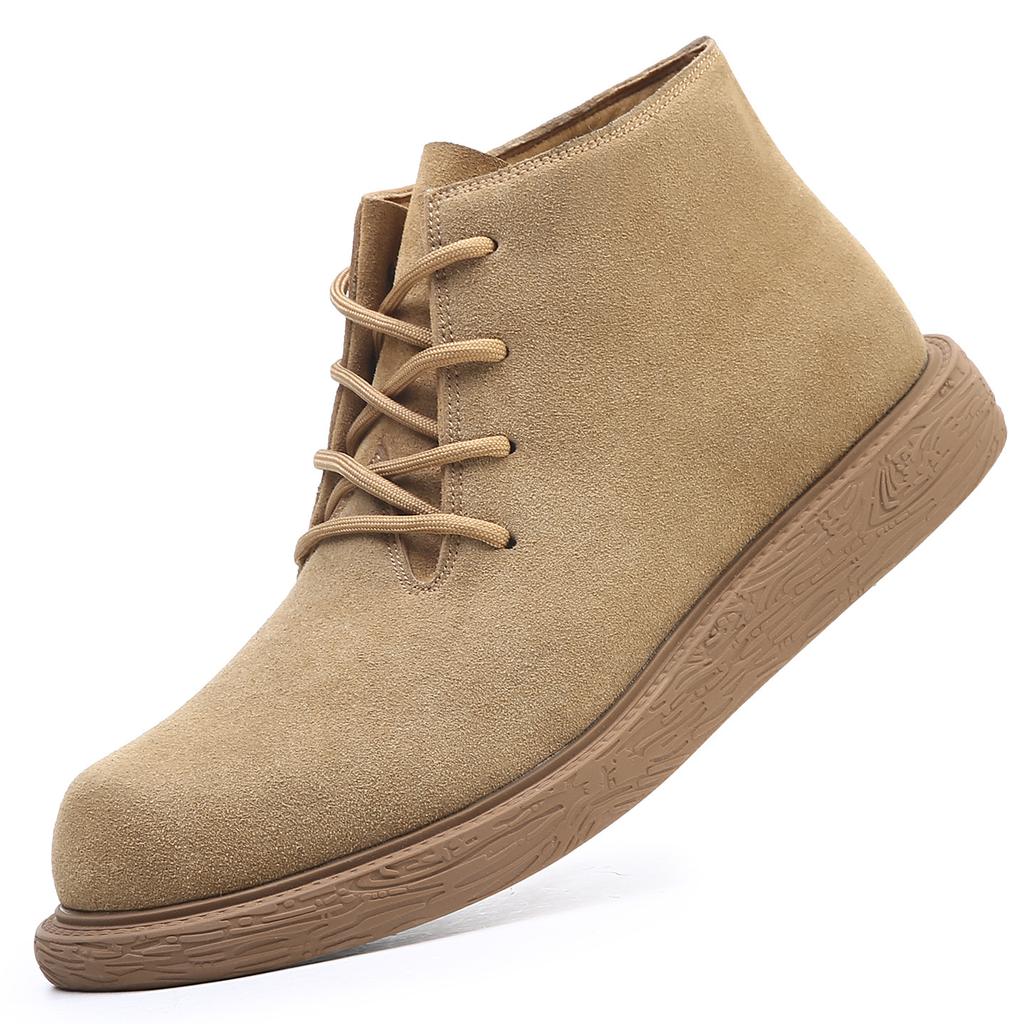 Martin Boots Men's Fur Ruffian Handsome Retro Versatile British Wind Help Tooling Boots Genuine Leather Warm Velvet Leather Boots