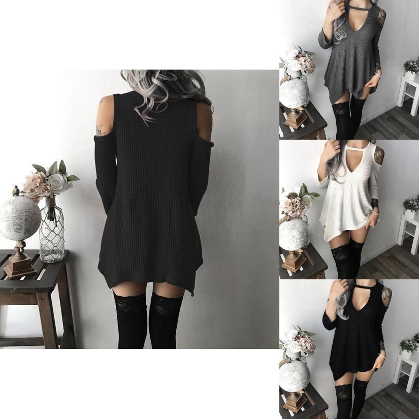 Elegant Summer Women Casual Solid Bare-shoulder Irregular Deep-v Dress In Multiple Colors