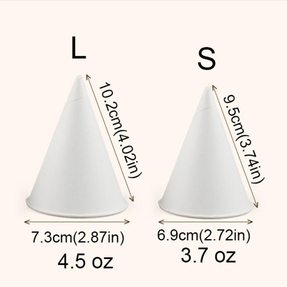 200pcs Leakproof White Paper Cone Cups 3.7/4.5 OZ Shaved Ice Cups Practical Ice Cream Cup  Water