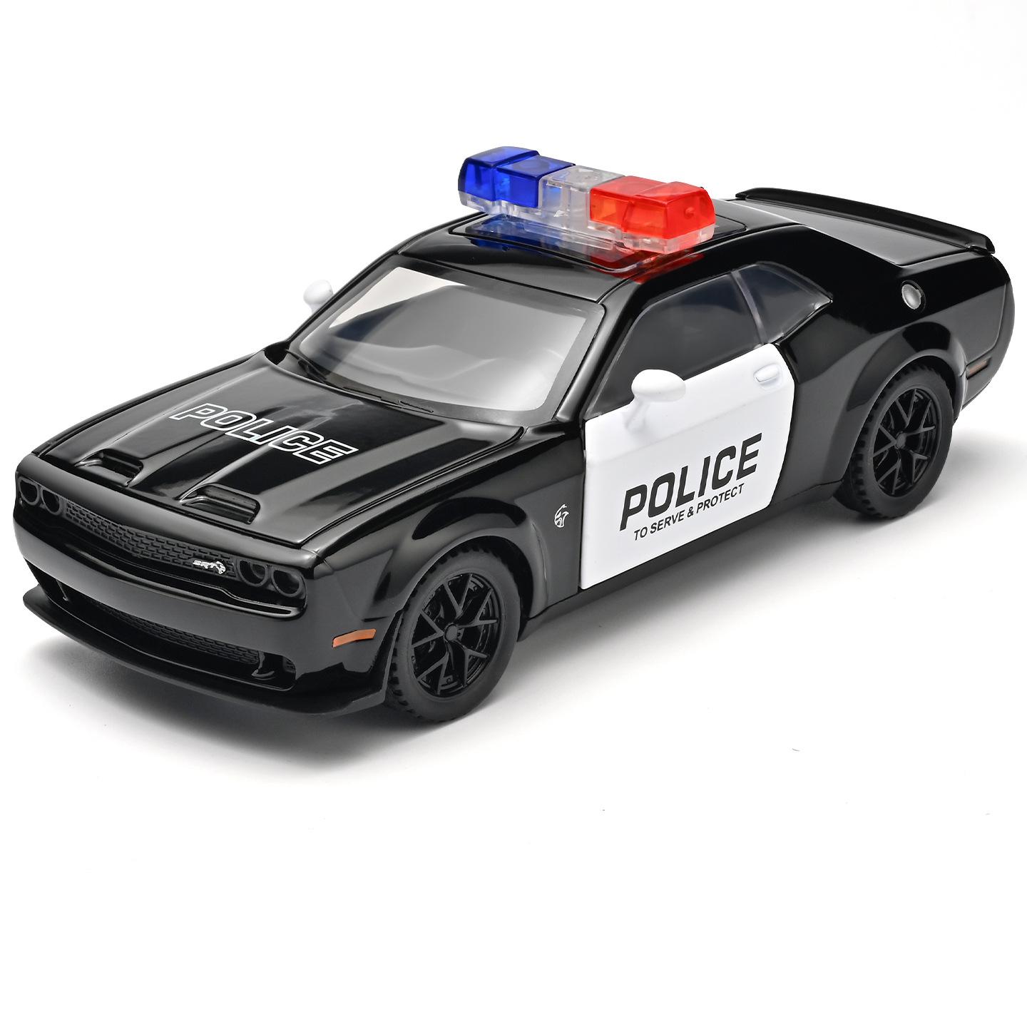 1:32 Hellcat Polizeiauto Modell Spielzeug Metall Druckguss Pull-Back Geräusch Licht Türen Öffnen Fahrzeug Für Geburtstagsgeschenke gray