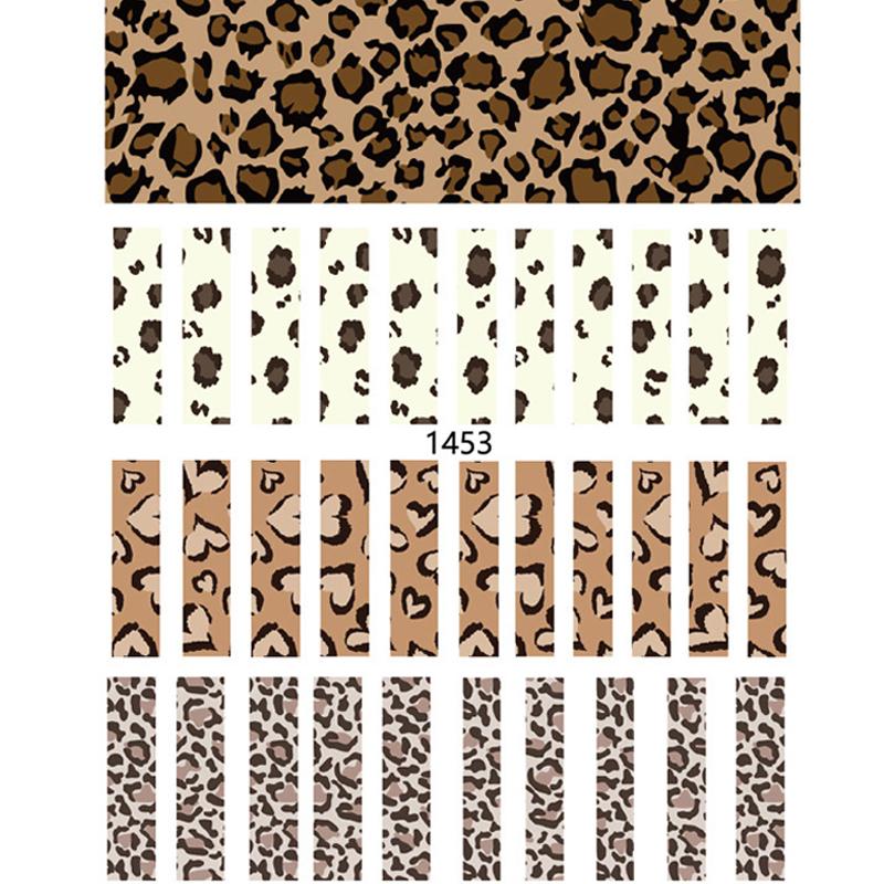 1 pezzo autunno inverno disegni con stampa leopardata adesivo a strisce 3D nail art adesivo autoadesivo impermeabile decorazione per manicure