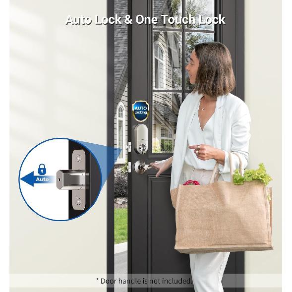 Veise Keyless Entry Door Lock, Electronic Keypad Deadbolt, Keyed Entry, Auto Lock, Anti-Peeking Password, Back Lit & Easy Installation Design, Satin
