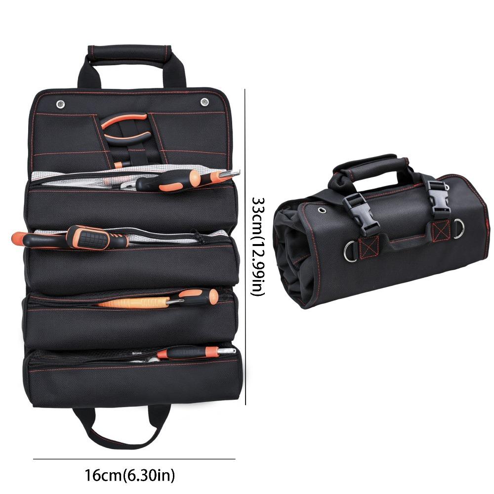 Organizer Multi-function Reel Bag Wear-resistant Heavy Duty Tool Storage Bag Portable Folding Tool Organizer Tool Storage чёрный