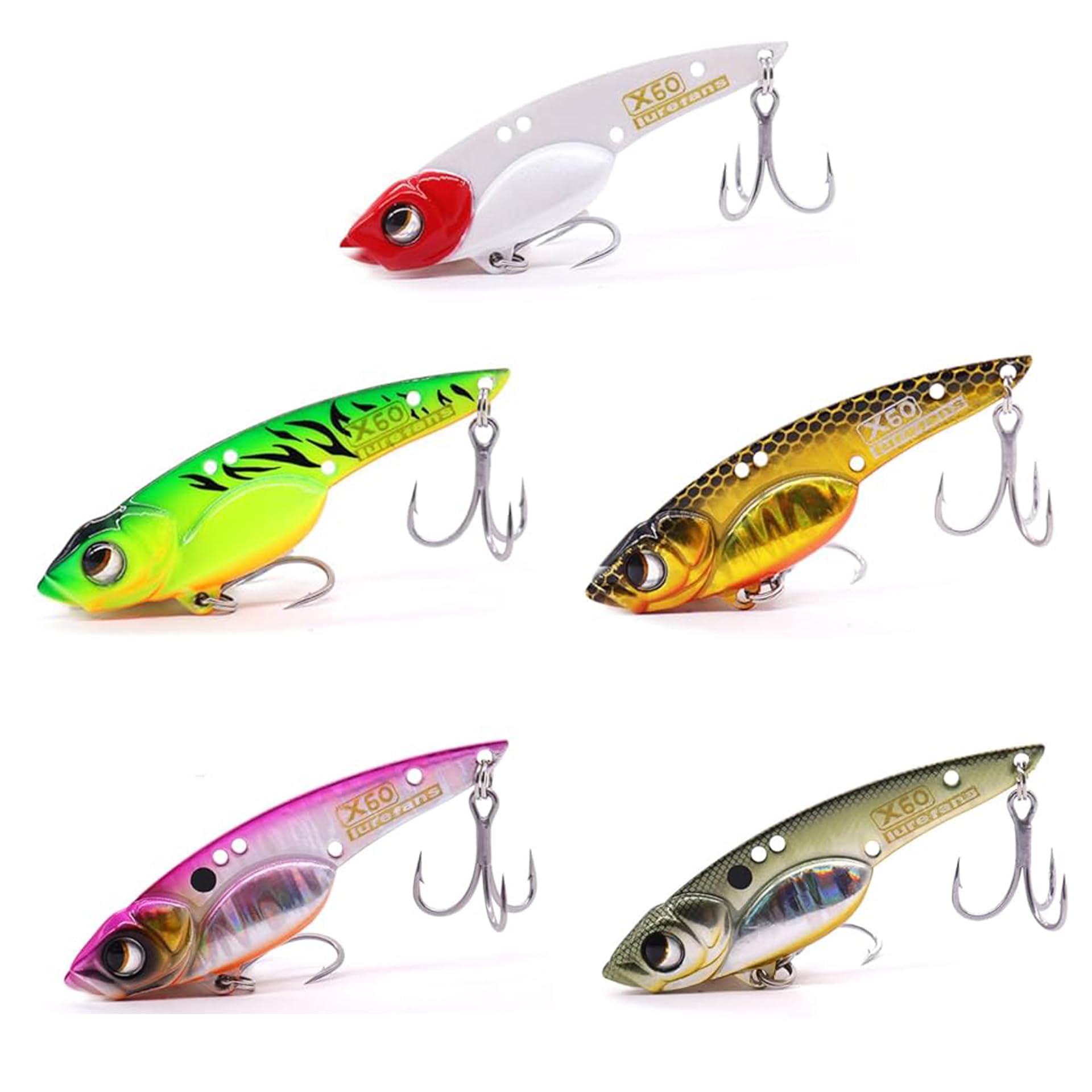 

Baby Snake LUREFANS Metal Vibe Lure for Sea Bass and Black Saltwater and Freshwater Assorted Snapper, (5 Colors, 60mm/13.5g)