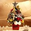 Jingle Bell Tabletop Artificial Christmas Tree Ribbon Bow Festive Party Supplies  Home