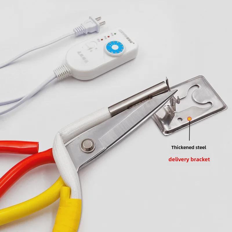 Foarfecă de croitor încălzită cu comutator pentru tăiat panglică