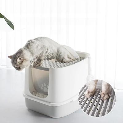 Katzentoilette mit großem Fassungsvermögen, vollständig geschlossen, auslaufsicher, Deodorant, Katzentoilette mit Streuschaufel, Katzentoilette, geschlossener Sandkasten