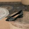 Young With Bow Woman Pumps Low Heel Elegant Pointed Toe Shoes for Women Casual Quick Delivery High Quality On Promotion Footwear