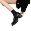 Support 2025 new women's high-heeled single shoes spring and autumn thick heel fashion glossy small leather shoes versatile loafers