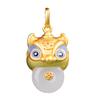 925 Silver Plated White Jade Tiger Pendant Necklace for Women Chinese Pixiu Lucky Animal Jewelry