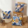 Gouache Painting Picnic Coffee Food Cushion Cover Breathable Cushion Covers Machine Washable Wrinkle-Resistant Soft Durable