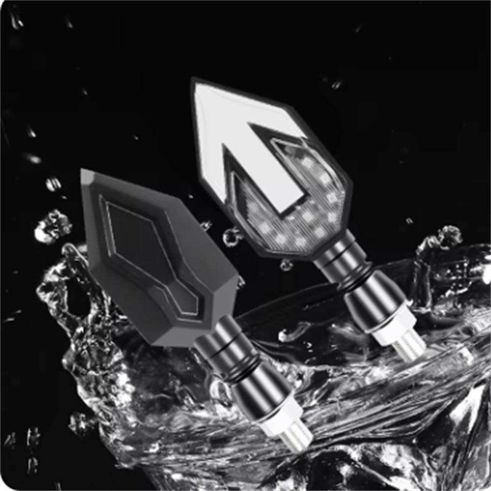 2PCS Indicators Flowing Turn Signal 2PCS Universal Motorcycle LED Flashing Turn Signal 12V Indicator Blinker Lamp (Color : Red)