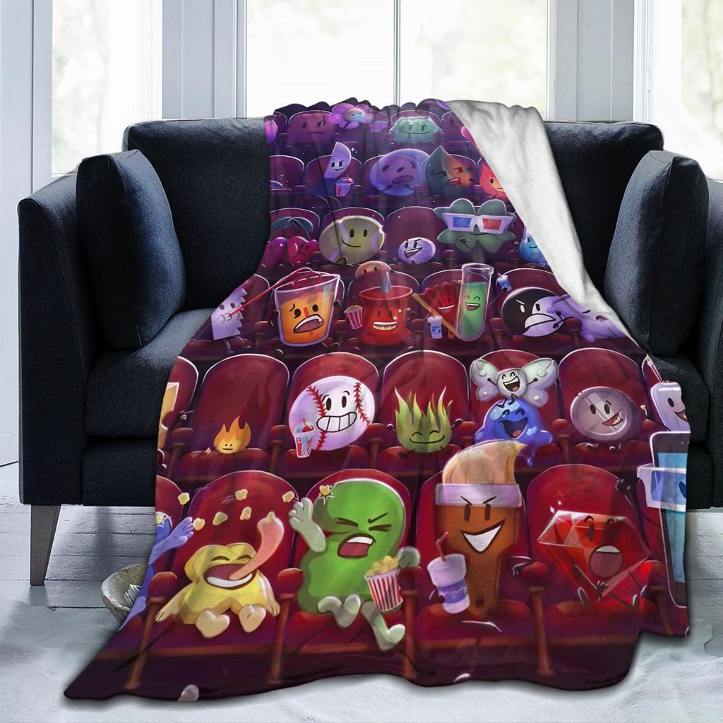 BFDI Movie Art Animated Blanket Fleece Super Warm Throw Blanket for Bedding Couch Bedspread